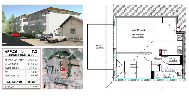Afficher la photo en grand Appartement F2 à vendre - 2 pièces - 49.28 m2 - MIMIZAN - 40 - AQUITAINE - Century 21 Group Immo