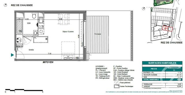 Appartement T1 à vendre - 1 pièce - 34.49 m2 - MIMIZAN - 40 - AQUITAINE - Century 21 Group Immo