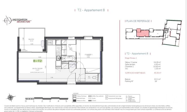 Appartement F2 à vendre - 3 pièces - 40.26 m2 - MIMIZAN - 40 - AQUITAINE - Century 21 Group Immo