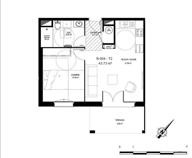 Afficher la photo en grand Appartement F2 à vendre - 2 pièces - 43.73 m2 - MIMIZAN - 40 - AQUITAINE - Century 21 Group Immo