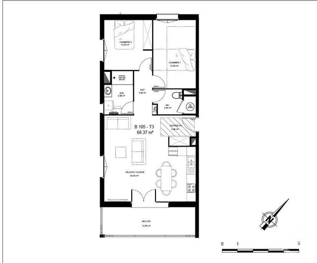Afficher la photo en grand Appartement F3 à vendre - 3 pièces - 68.37 m2 - MIMIZAN - 40 - AQUITAINE - Century 21 Group Immo