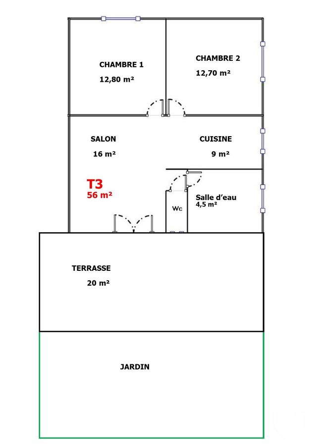 Appartement F3 à vendre - 3 pièces - 56.0 m2 - MIMIZAN - 40 - AQUITAINE - Century 21 Group Immo